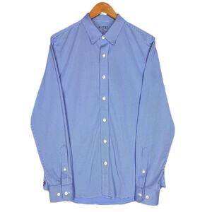RHONE PERFORMANCE BUTTON‑DOWN LONG-SLEEVE SHIRT – BLUE/WHITE CHECK – MEN’S M